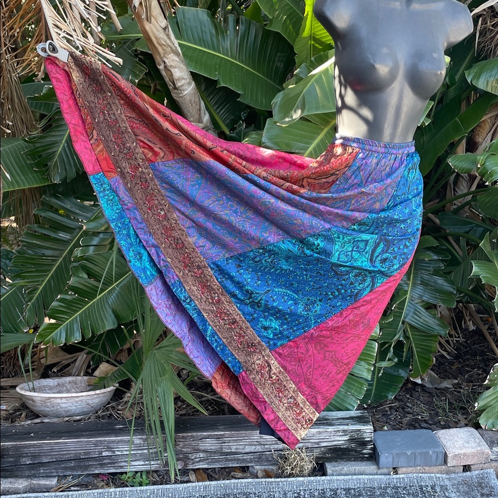 Chico’s patchwork sari skirt